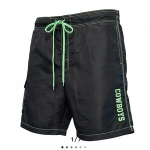 NWOT NFL Team Apparel Men’s Black Dallas Cowboys Hybrid Shorts Swim - Size XL
